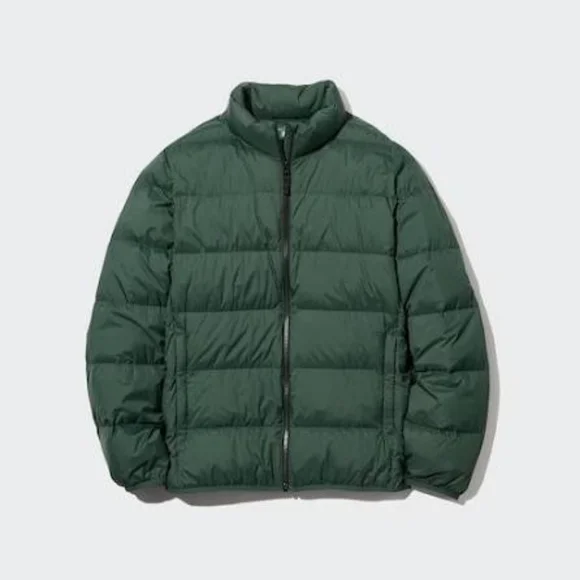 Uniqlo Green 3D Wide Cut Quilted Ultra Light Down Puffer Jacket